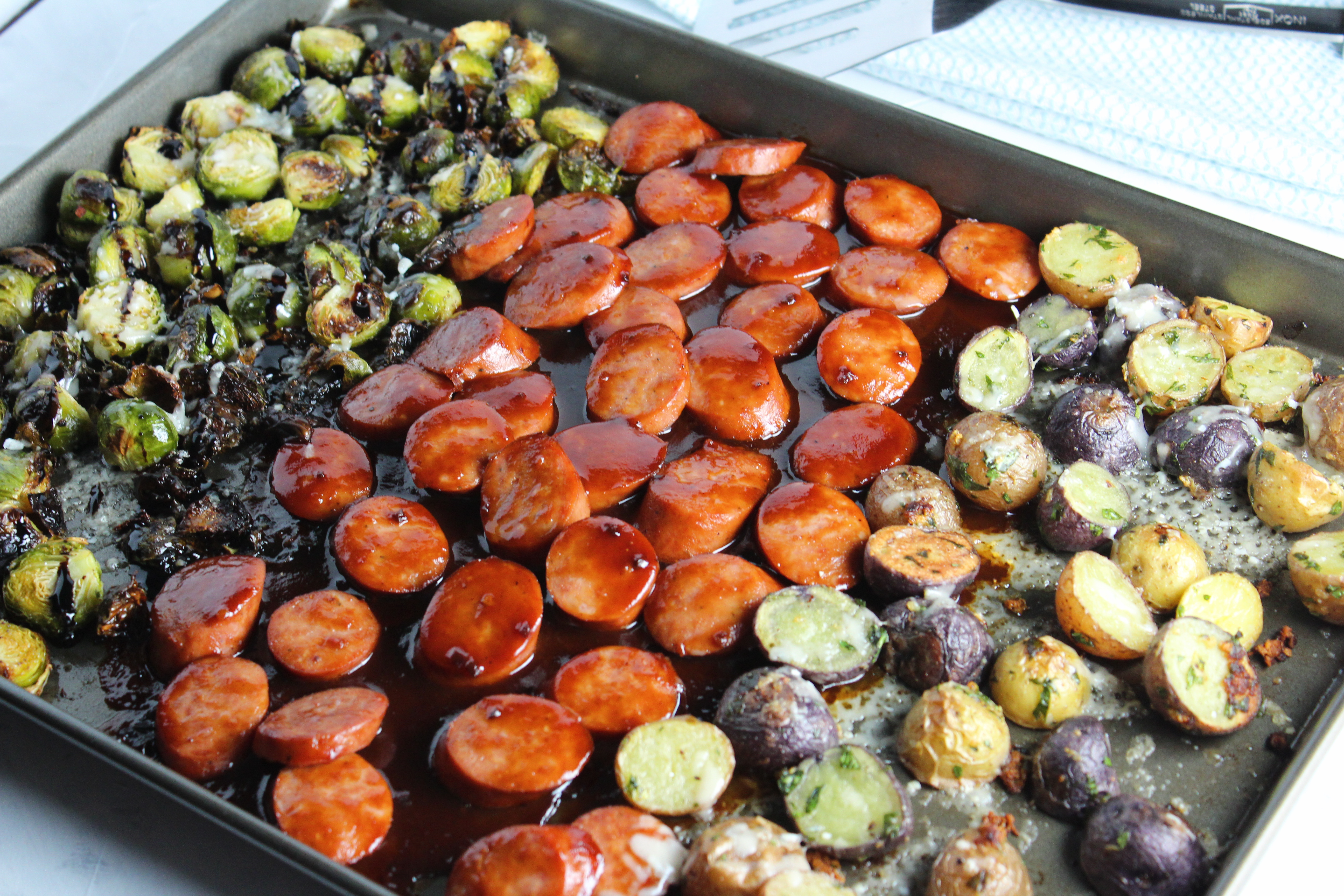 One Pan Smoked Chicken Sausage And Veggie Bake Ways To My Heart