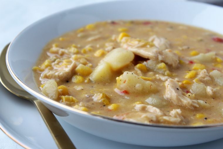 Chicken Corn Chowder with Potatoes and Fire Roasted Bell Peppers - Ways ...