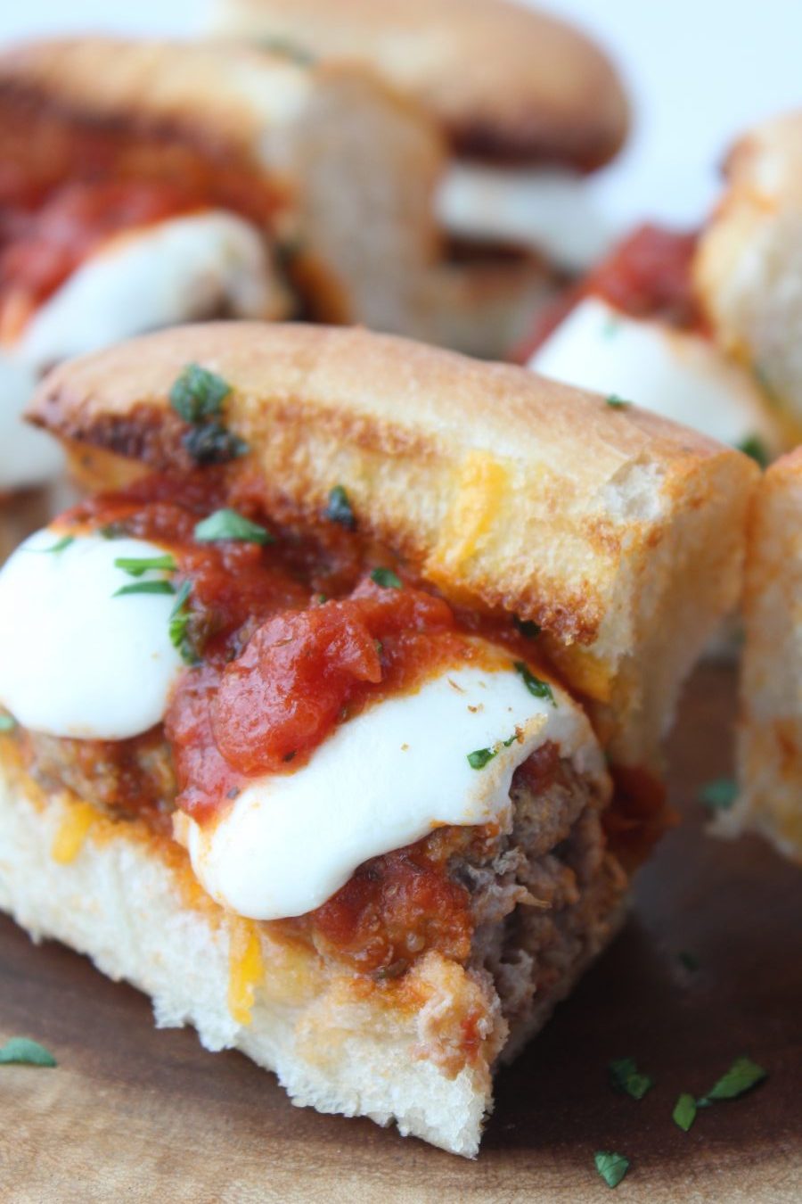 garlic cheese bread meatball slider