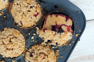 banana blueberry muffins with crumb topping