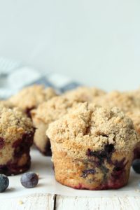 banana blueberry muffins with crumb topping