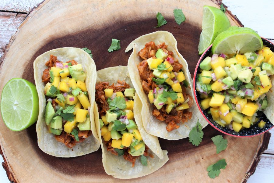 BBQ Jackfruit Tacos with Avocado Mango Salsa - Ways to my Heart