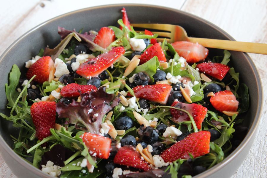 Blueberry Goat Cheese Salad with Blueberry Vinaigrette Ways to my Heart