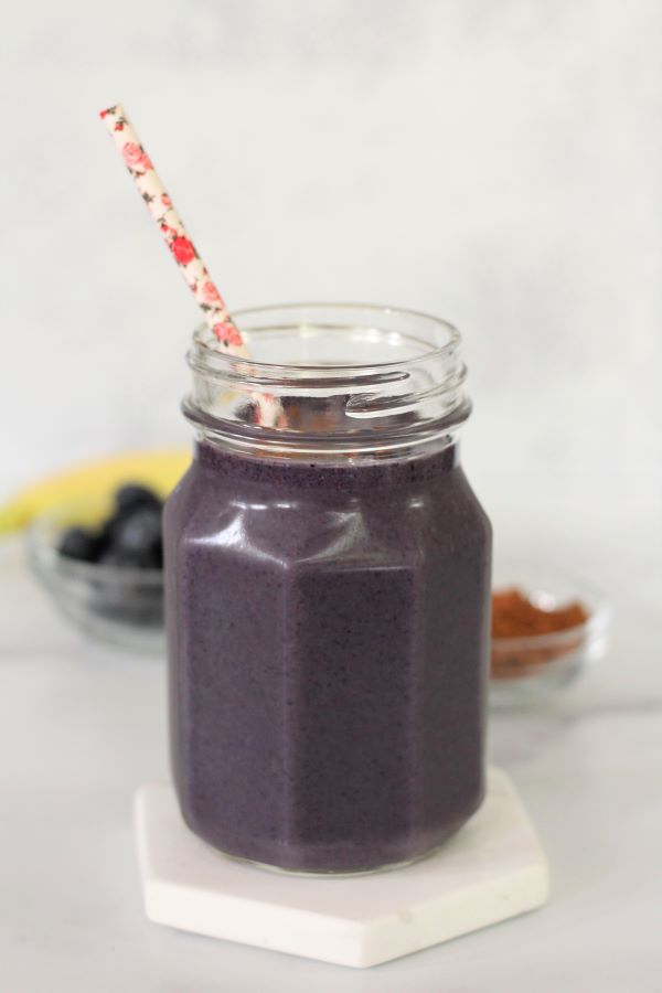 Blueberry Smoothie Made With a Mason Jar Blender - In My Own Style