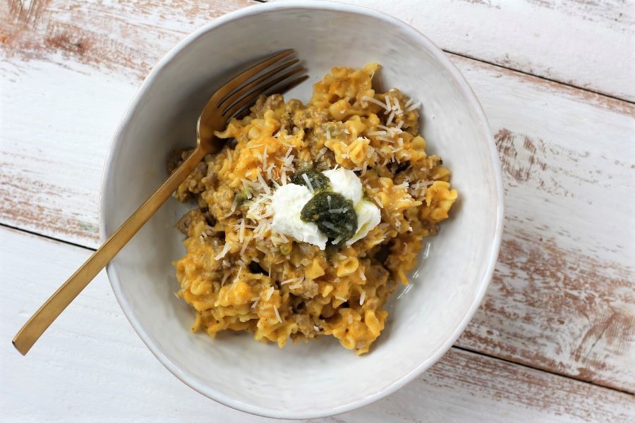 Roasted Garlic Butternut Squash Pasta Skillet - Ways to my Heart