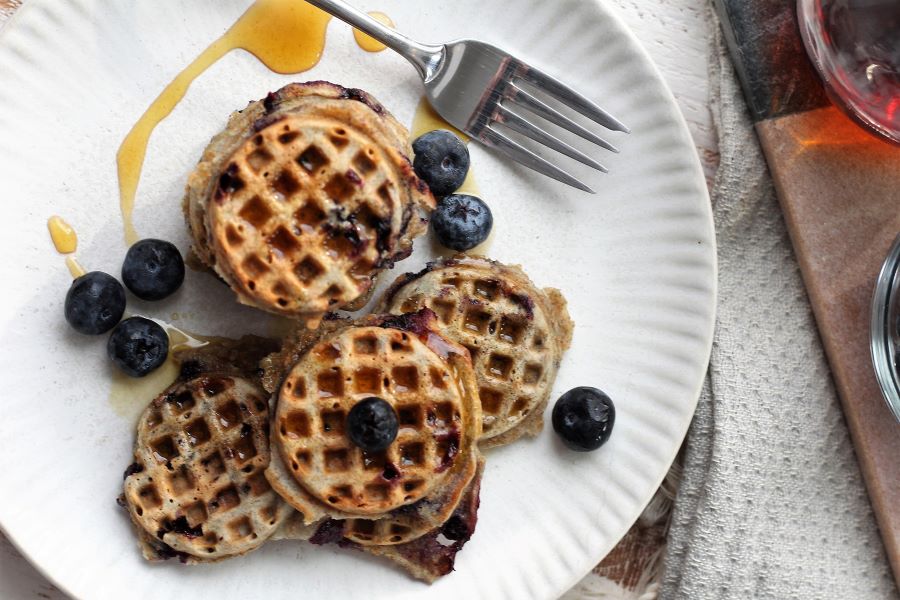 Banana Blueberry Waffles for BLW - Healthy Little Foodies